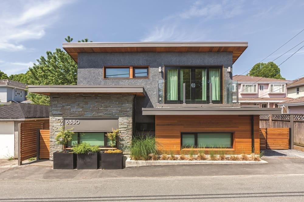 Front full view of solar laneway house - Solar laneway house