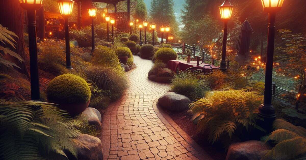 Light Up Your Outdoor Spaces With Low Voltage Path Lighting 2 sidewalk at night with lights