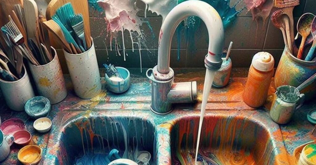 how to get paint out of kitchen sink