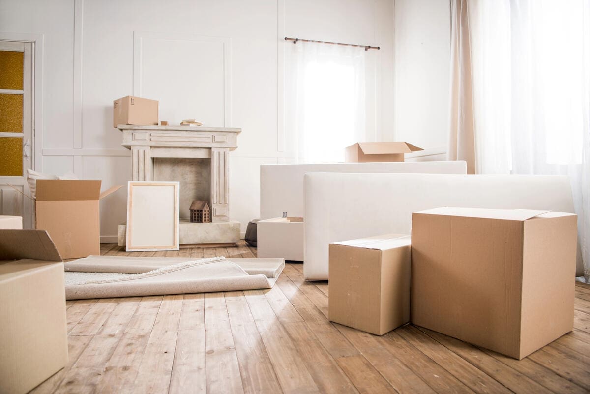 moving boxes in house in Canada