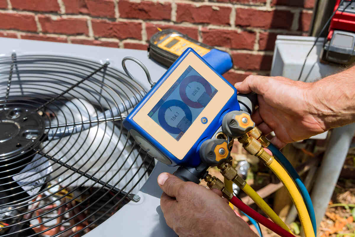 HVAC technician doing installation