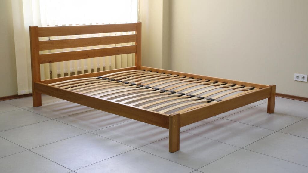 empty queen bed frame