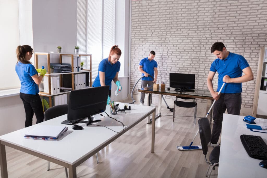 cleaning office
