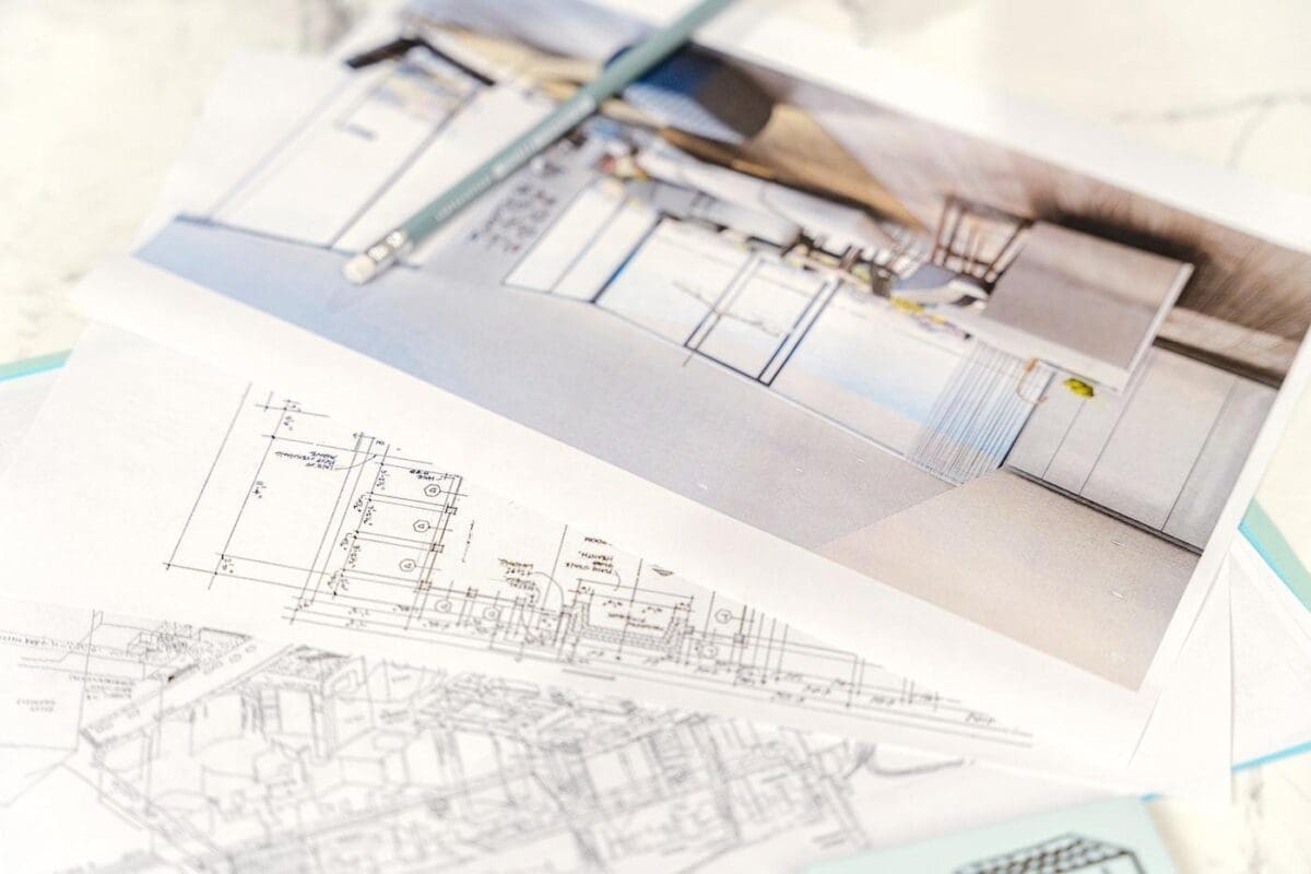 architectural plans and picture - plan for sustainability before construction