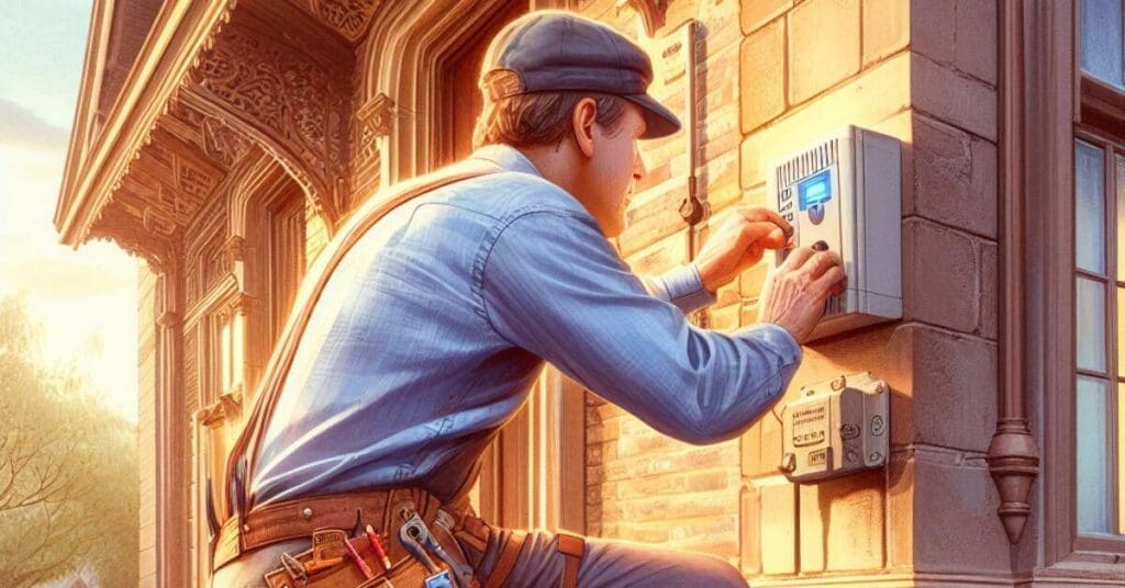 electrician working panel