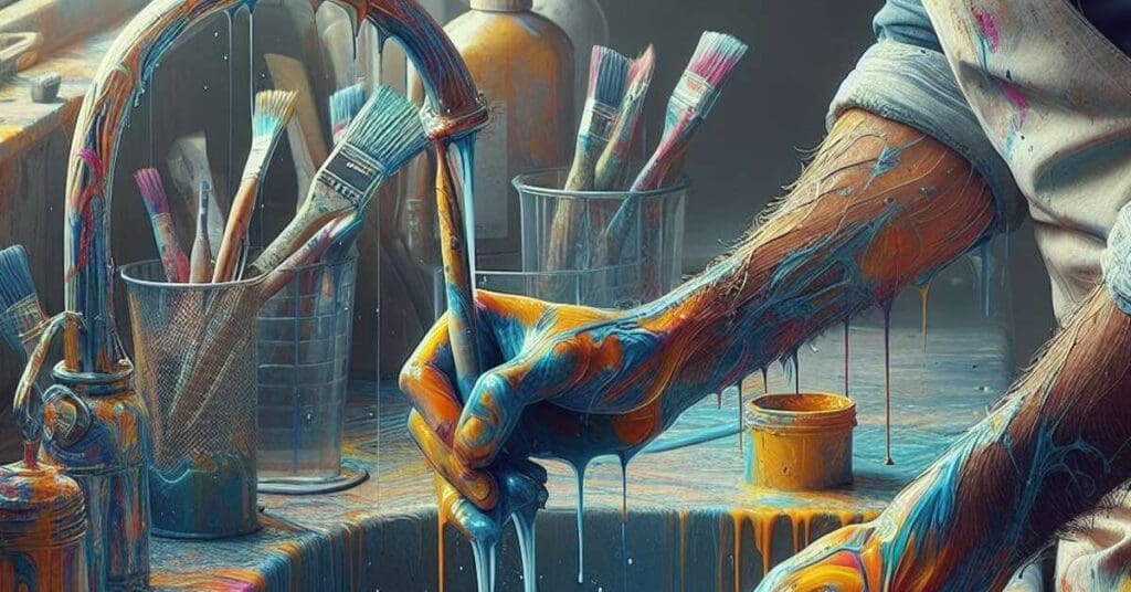 paint in sink