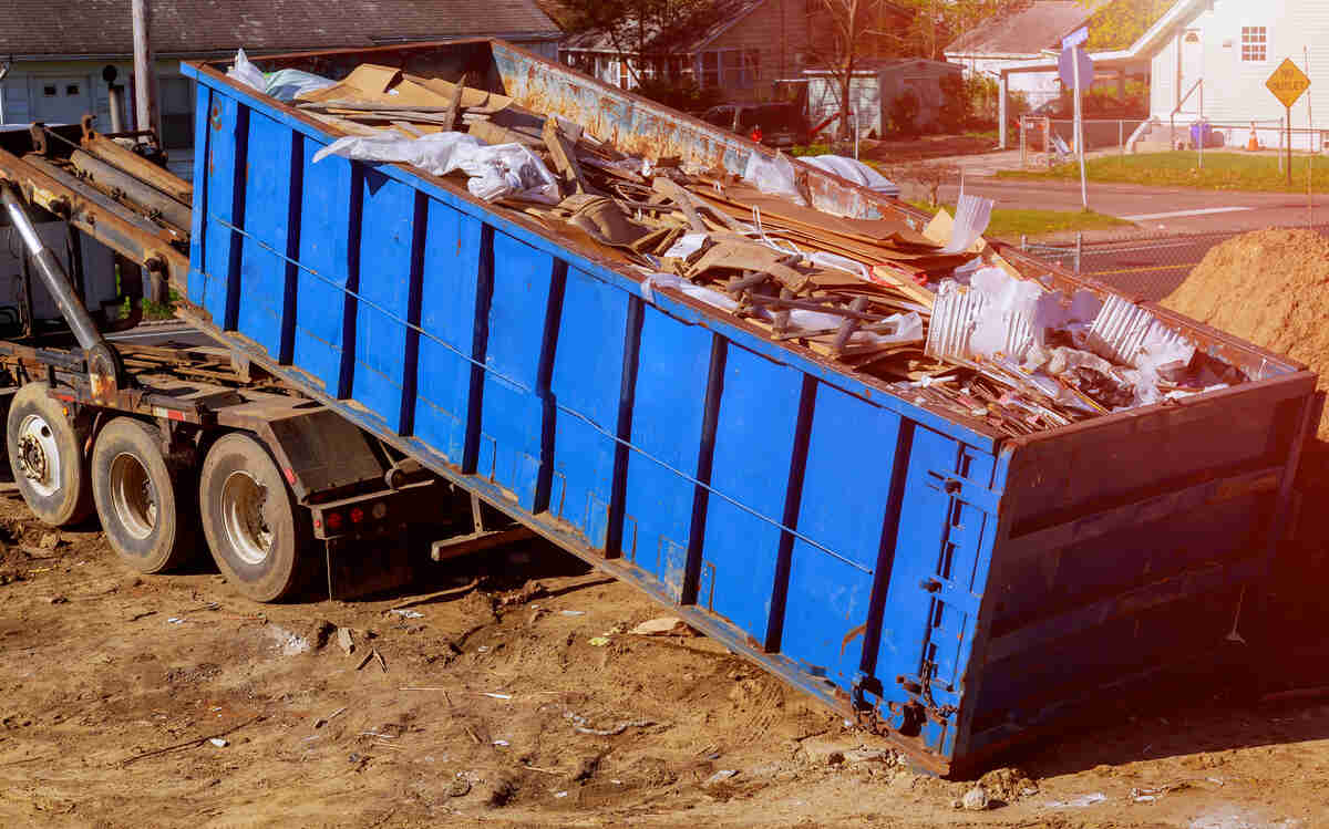 Average Cost to Rent a Garbage Bin in Canada 2 dumpster full of construction debris