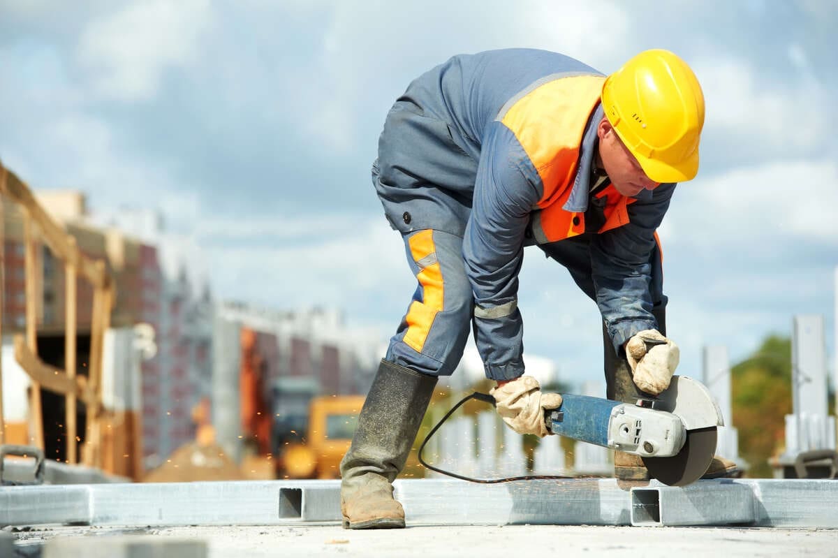 man working on construction site