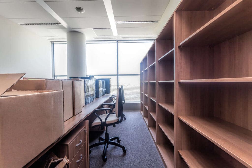 How to Relocate an Office Sustainably 5 Empty office getting ready for a move