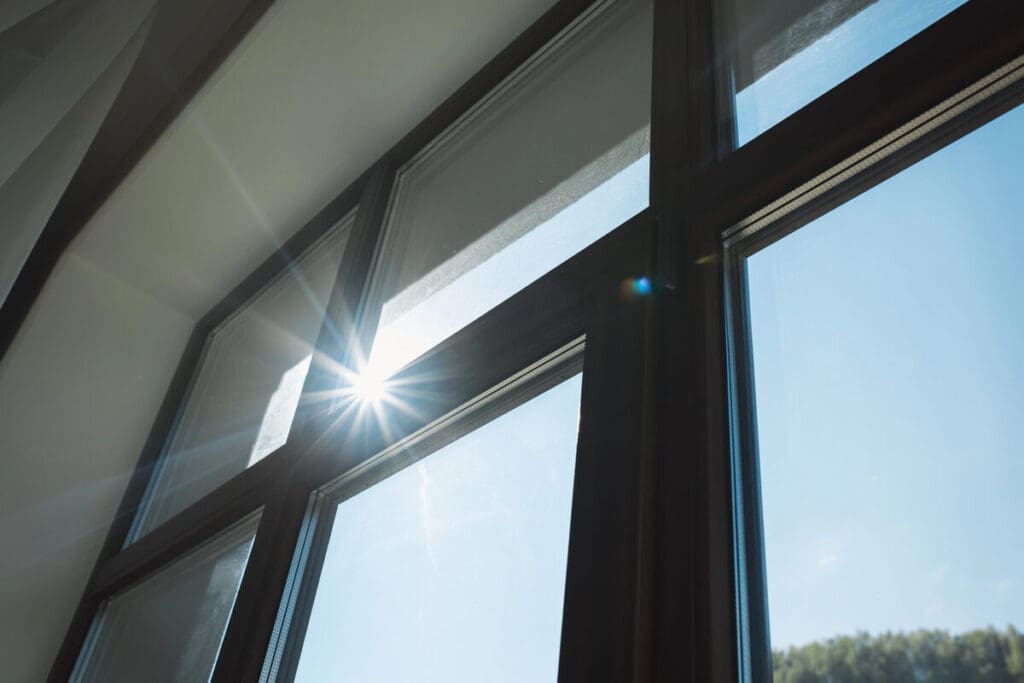 windows with sun shining in