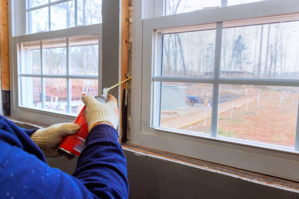 Sustainable Small Steps… Why Try? 4 spray foam the window frame