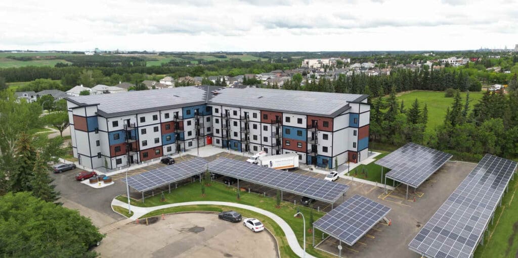 Heartland Housing Foundation net-zero affordable housing complex development (image: Green Municipal Fund)